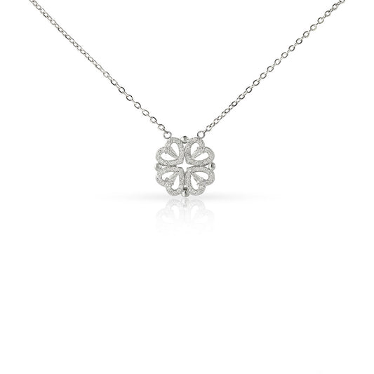 Beautiful and Magical, Four Clover Shaped Hearts Necklace