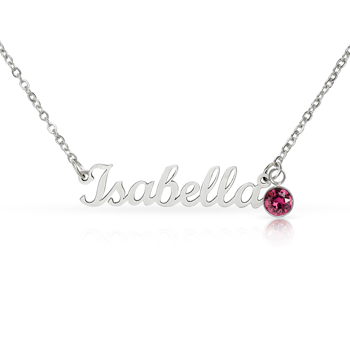 Stunning Keepsake; Customisable Name & Birthstone Necklace