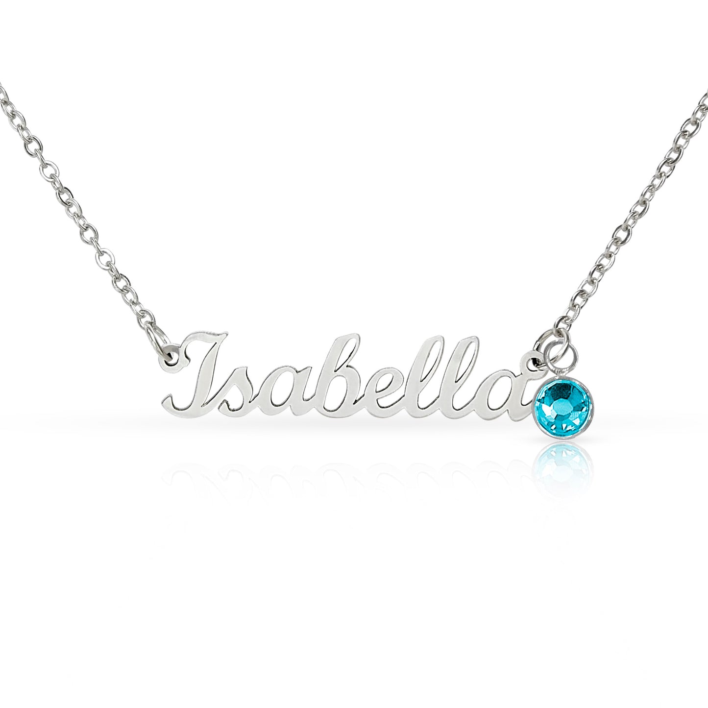 Stunning Keepsake; Customisable Name & Birthstone Necklace