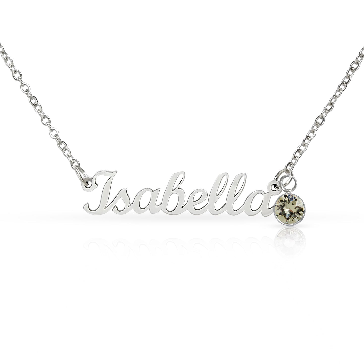 Stunning Keepsake; Customisable Name & Birthstone Necklace