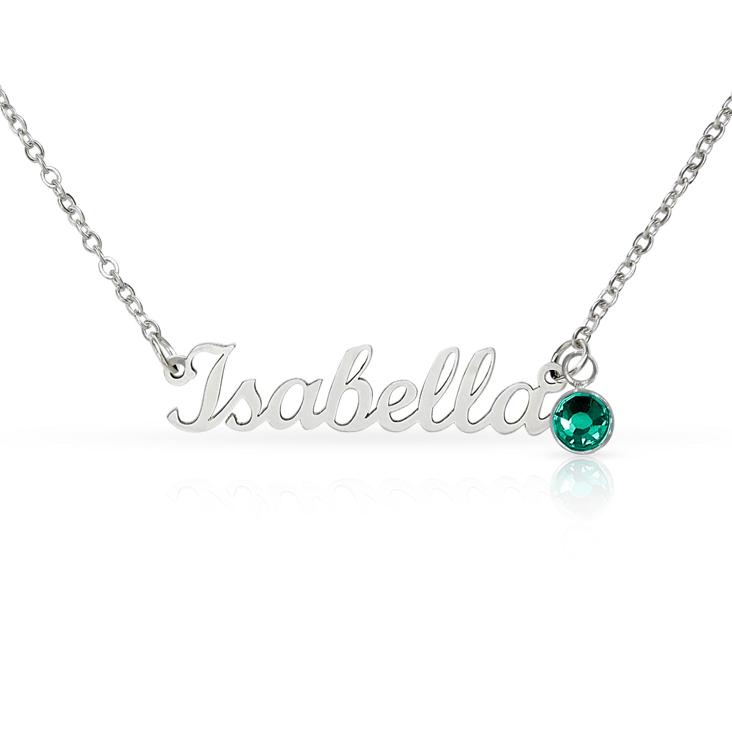 Stunning Keepsake; Customisable Name & Birthstone Necklace