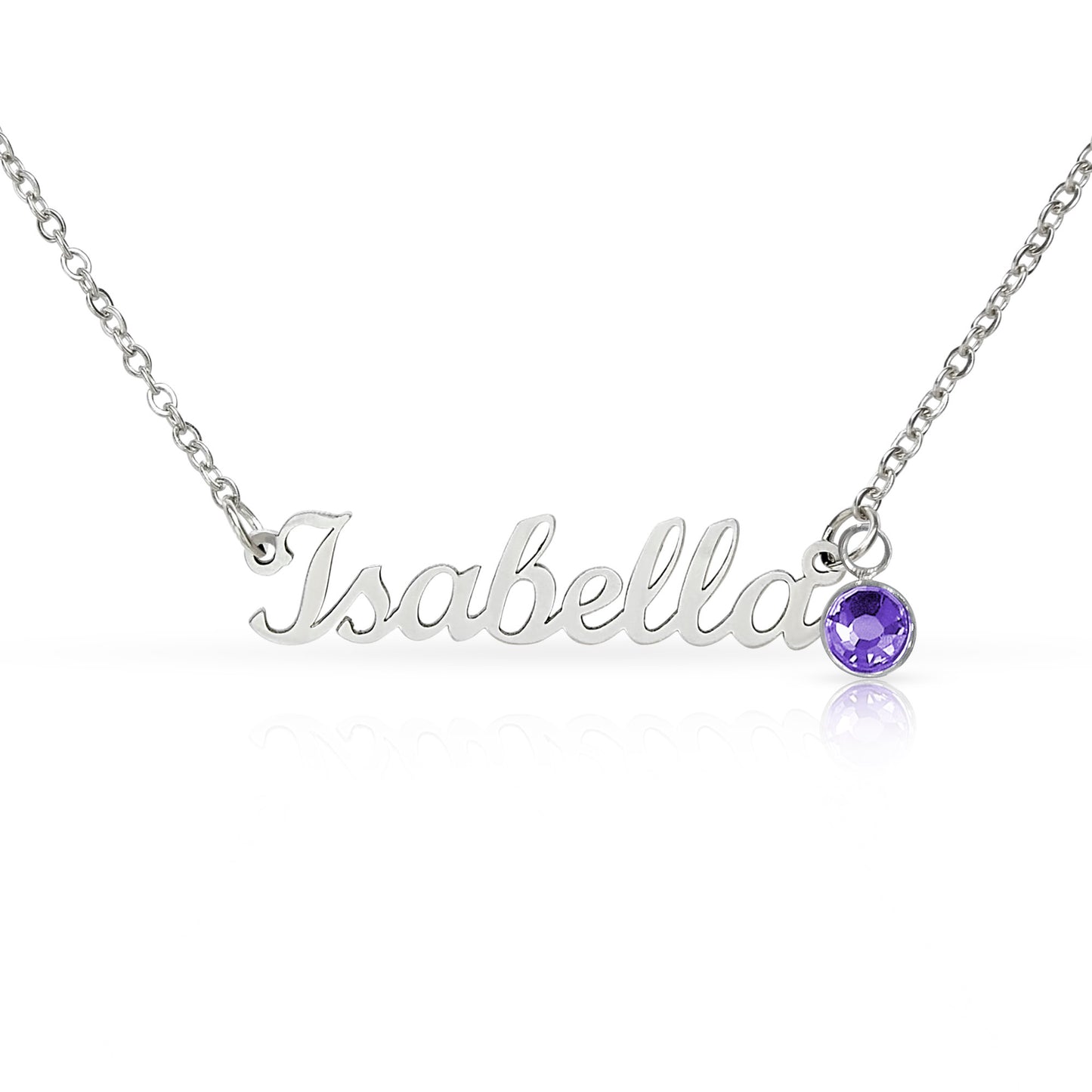 Stunning Keepsake; Customisable Name & Birthstone Necklace