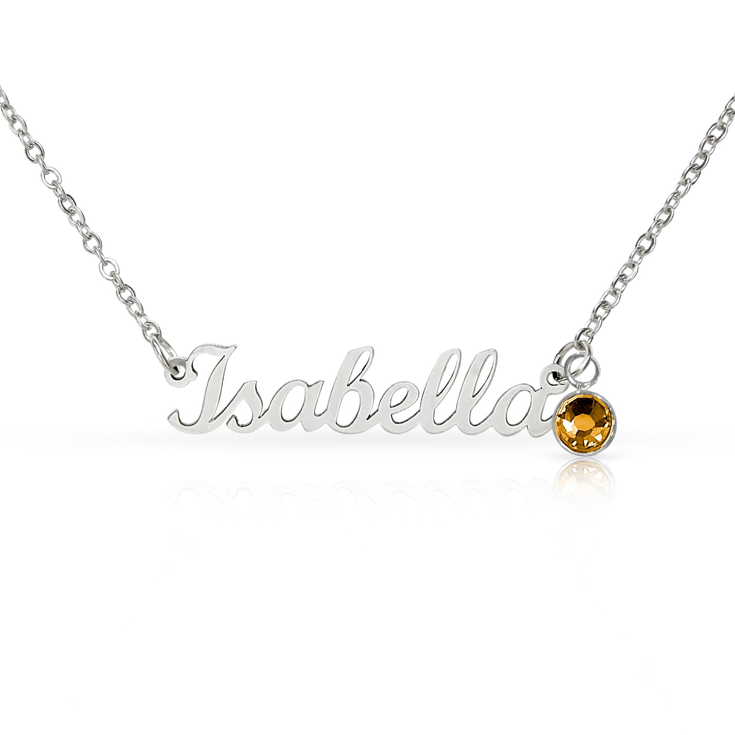 Stunning Keepsake; Customisable Name & Birthstone Necklace