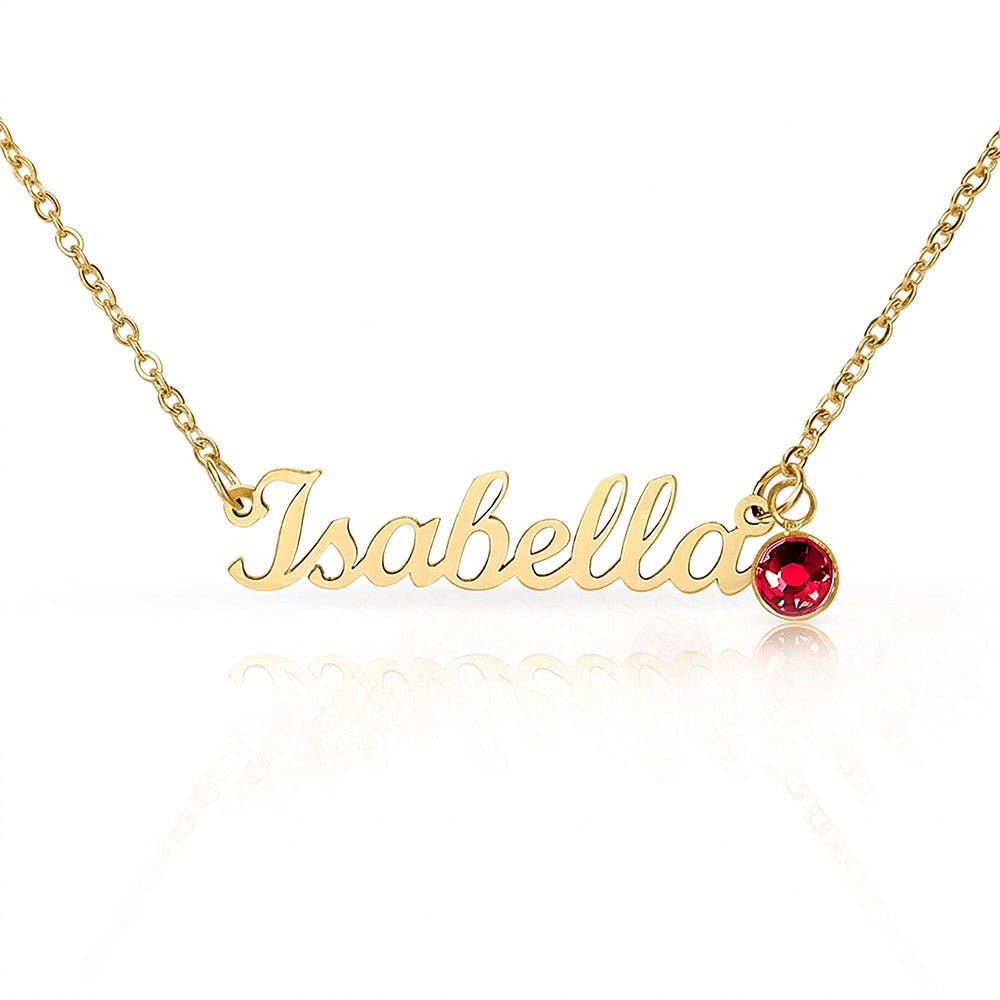 Stunning Keepsake; Customisable Name & Birthstone Necklace