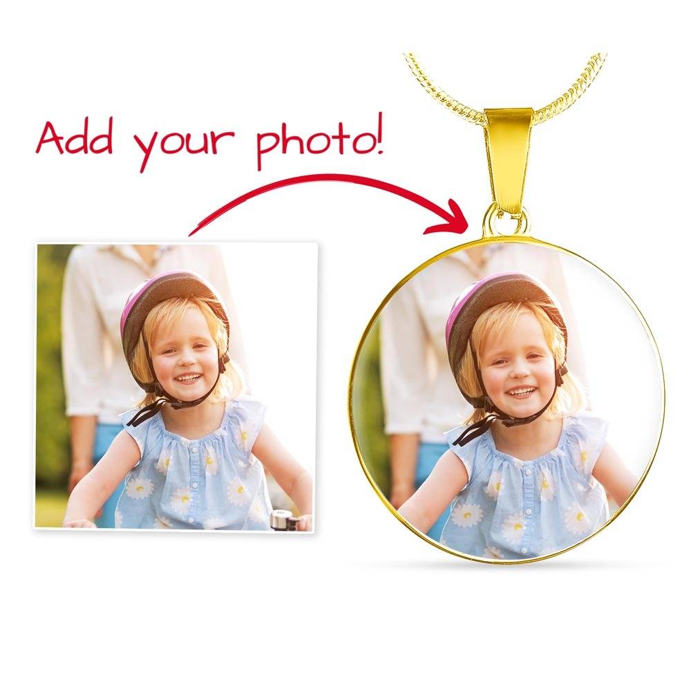 Timeless & Personal, Quality CIRCLE Necklace - engravable with photo.